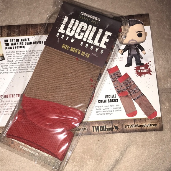 Lucille crew socks New official TWD Supply drop mens 10-13 - Picture 1 of 3